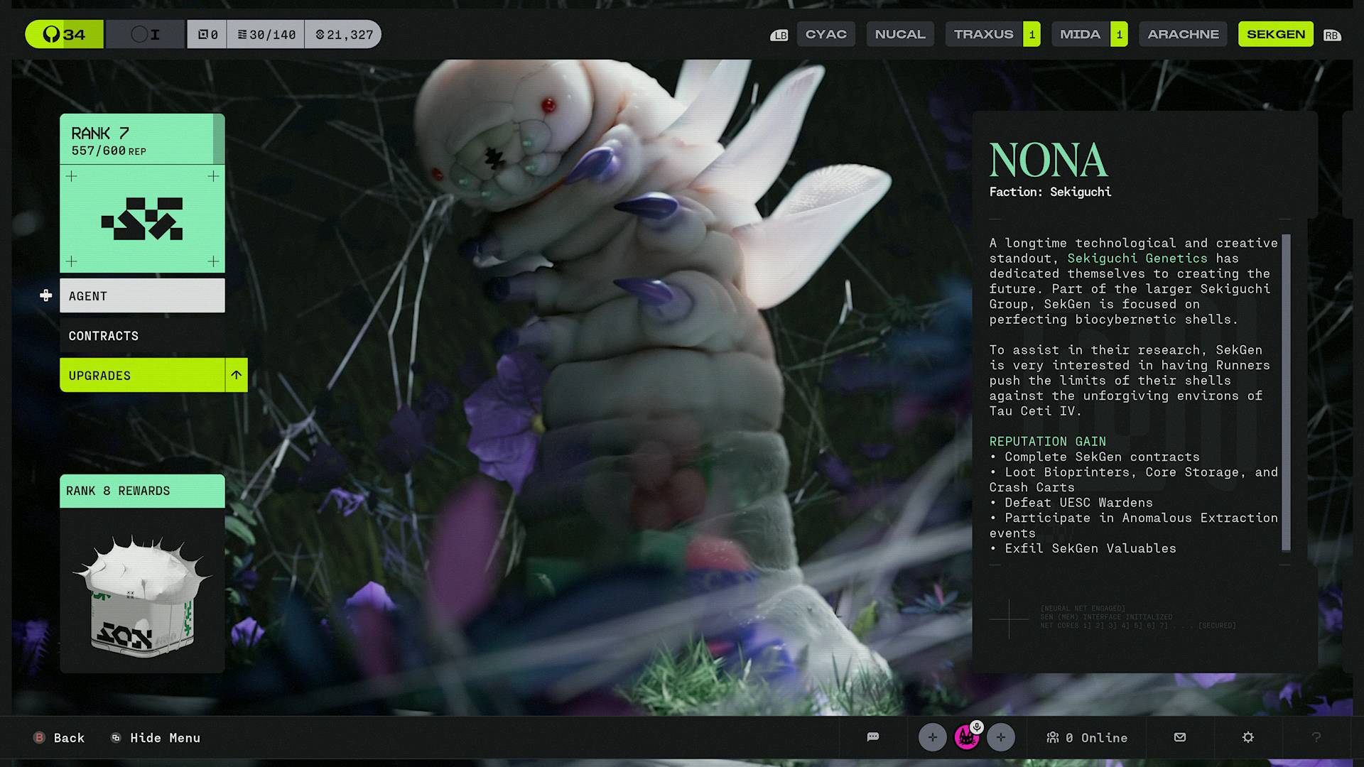 Marathon factions Sekiguchi Genetics agent Nona