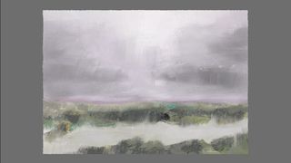 Rebelle 6 review; an abstract digital oil painting of a landscape