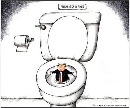 Political Cartoon U.S. Trump Impeachment Toilet Flush