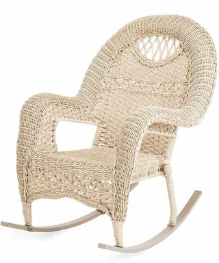 Outdoor Prospect Hill Rocking Wicker/Rattan Chair in off-white/cream color