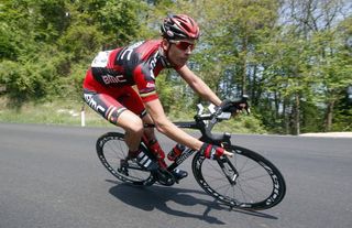 Alessandro Ballan (BMC) was back racing on Italian roads in Trentino.
