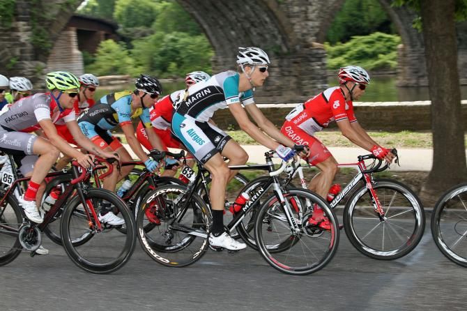 Zack Noonan (Airgas Cycling) keeps up with the big boys.