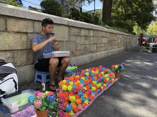 Paper flower vendor