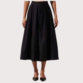 flat lay image black skirt 