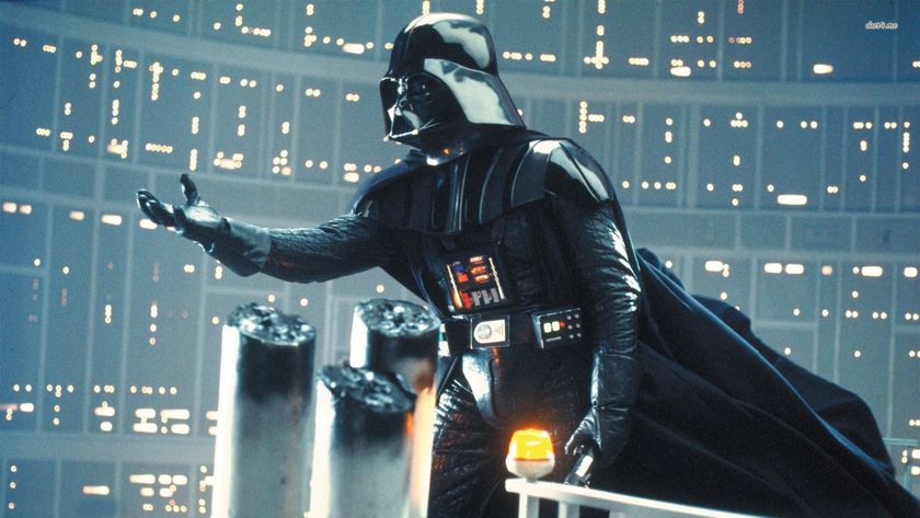 Star Wars elokuvat: Darth Vader ojentamassa k&auml;tt&auml;&auml;n Lukelle Imperiumin vastaiskussa