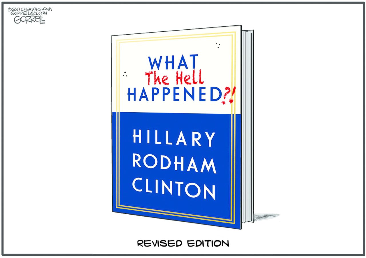 Political cartoon U.S. Hillary Clinton new book What Happened