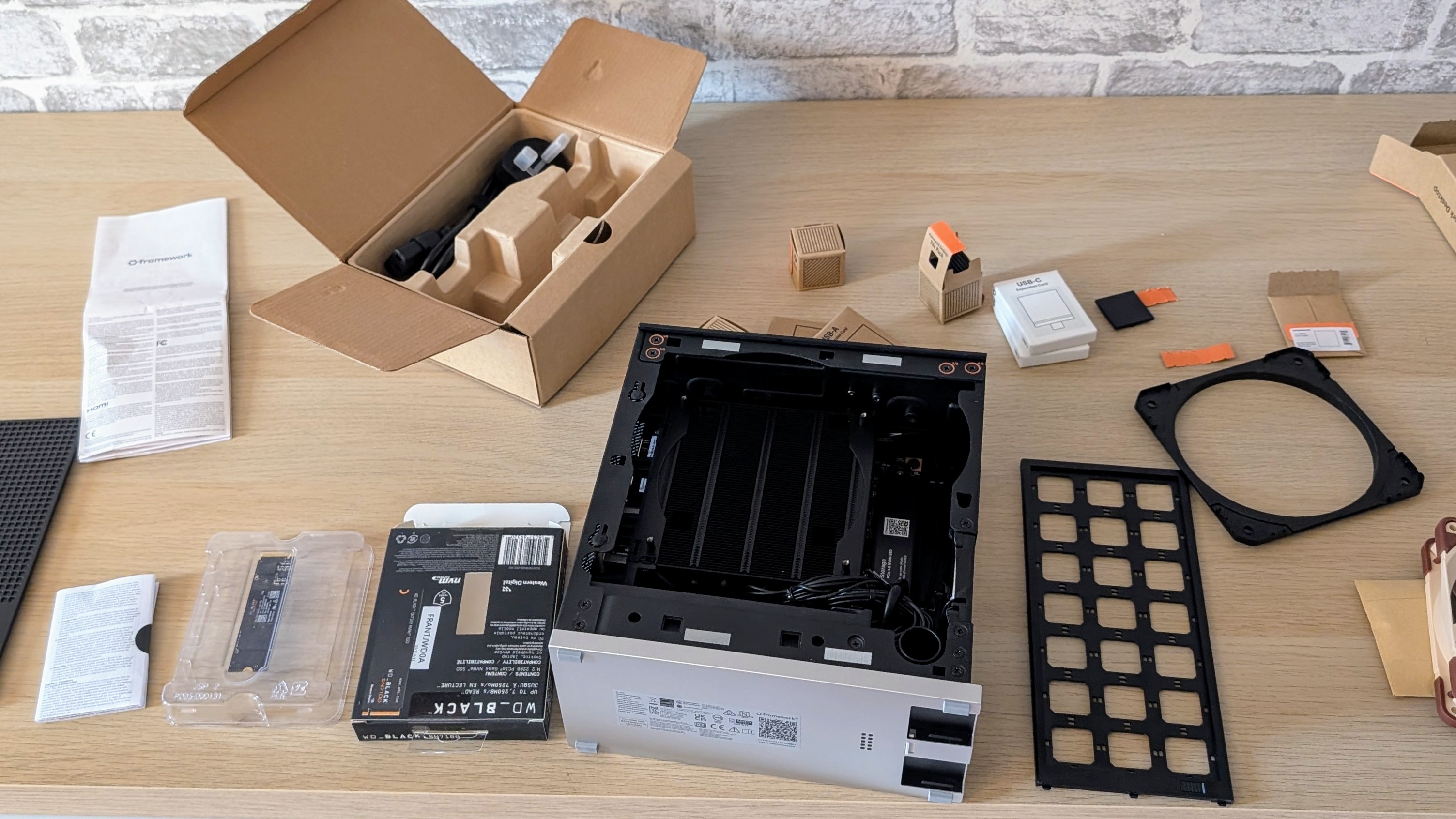 The Framework Desktop as it comes out of the packaging
