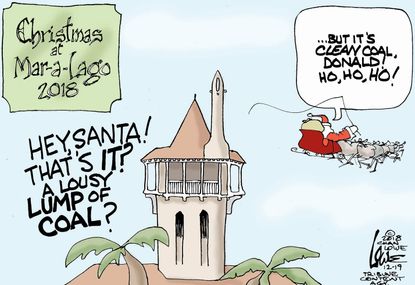 U.S. Mar-a-Lago Christmas Trump Santa Claus fossil fuels clean coal