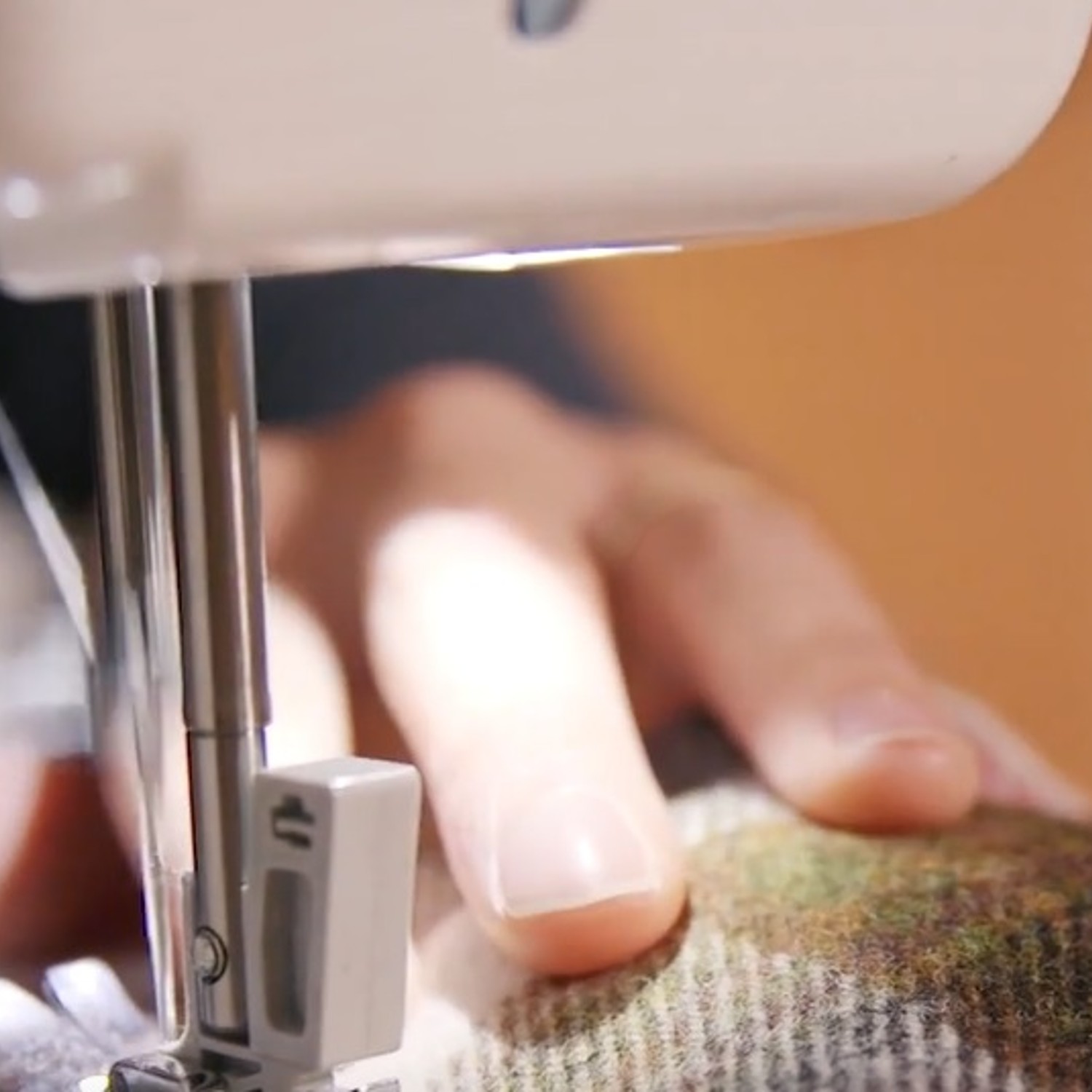 handy fabric pocket warmer with white sewing machine