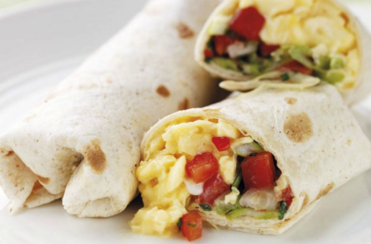 Annabel Karmel's scrambled egg and tomato salsa wrap | Brunch Recipes ...