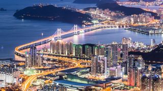 An image of the Busan skyline at night