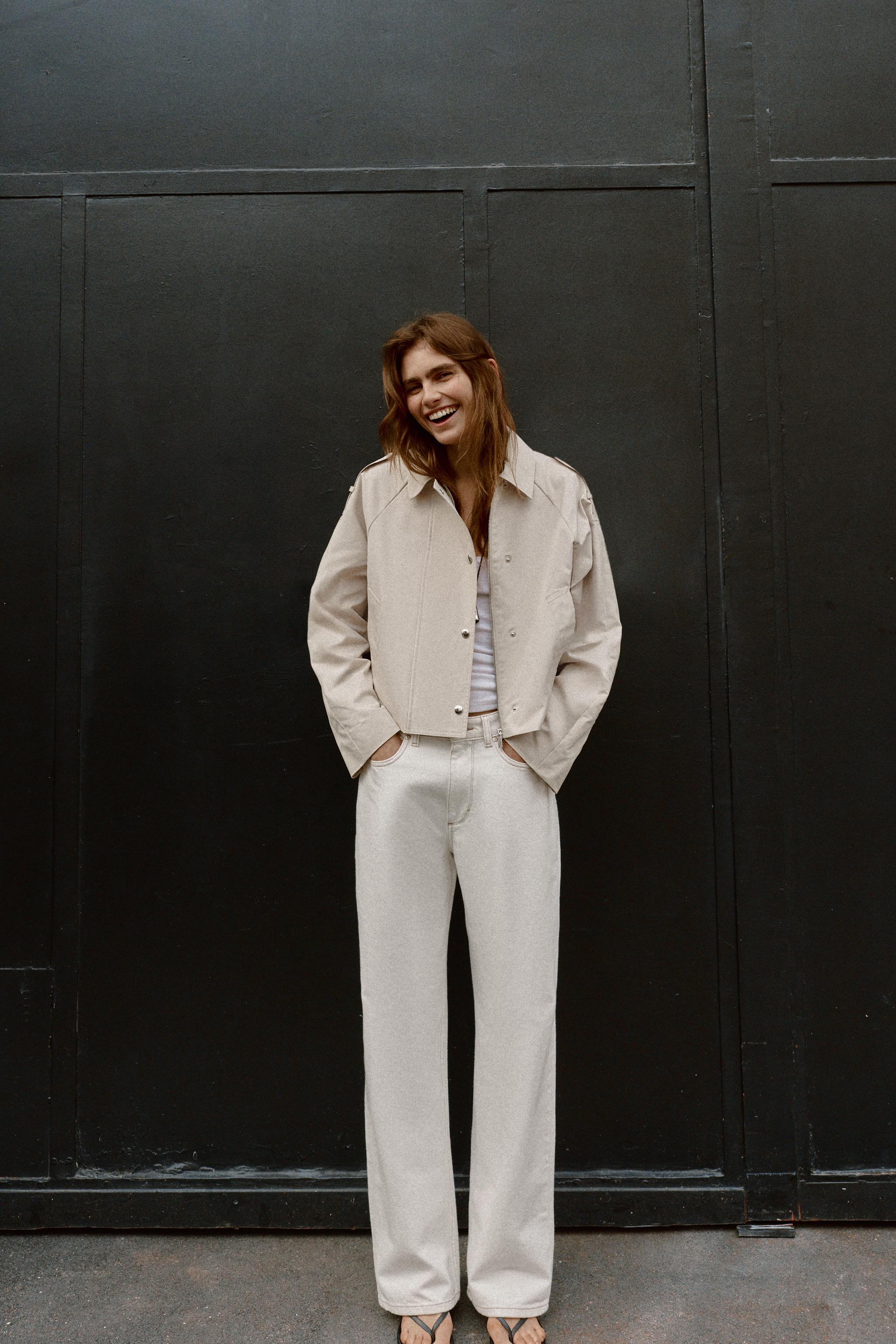 Cropped Double-Breasted Trench Coat