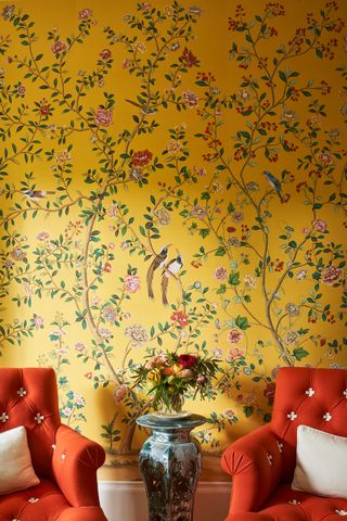 Chinoiserie wall mural by De Gournay