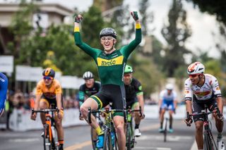 Gage Hecht (Aevolo) wins stage 4 at the Redlands Bicycle Classic.