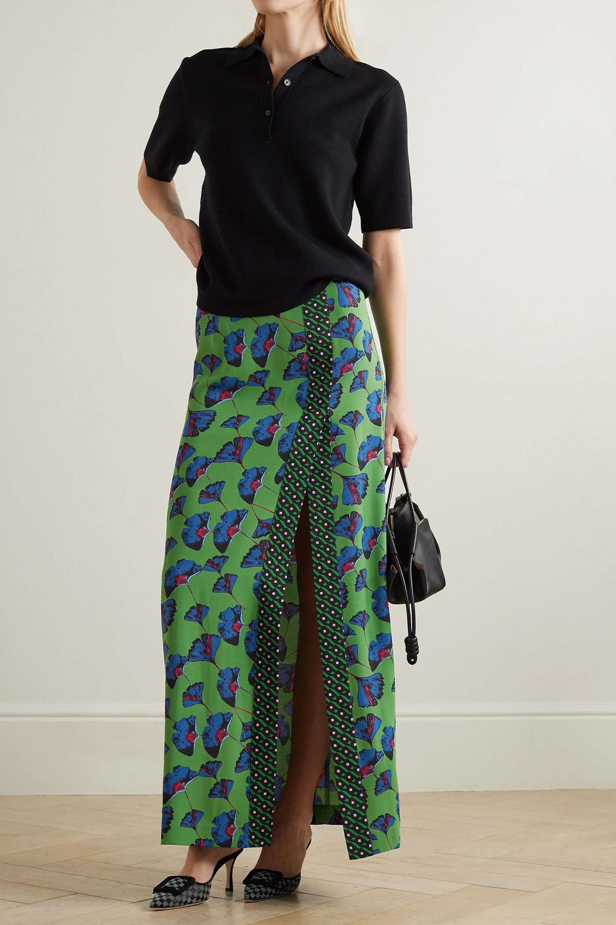 DIANE VON FURSTENBERG Latrice wrap-effect floral-print crepe maxi skirt