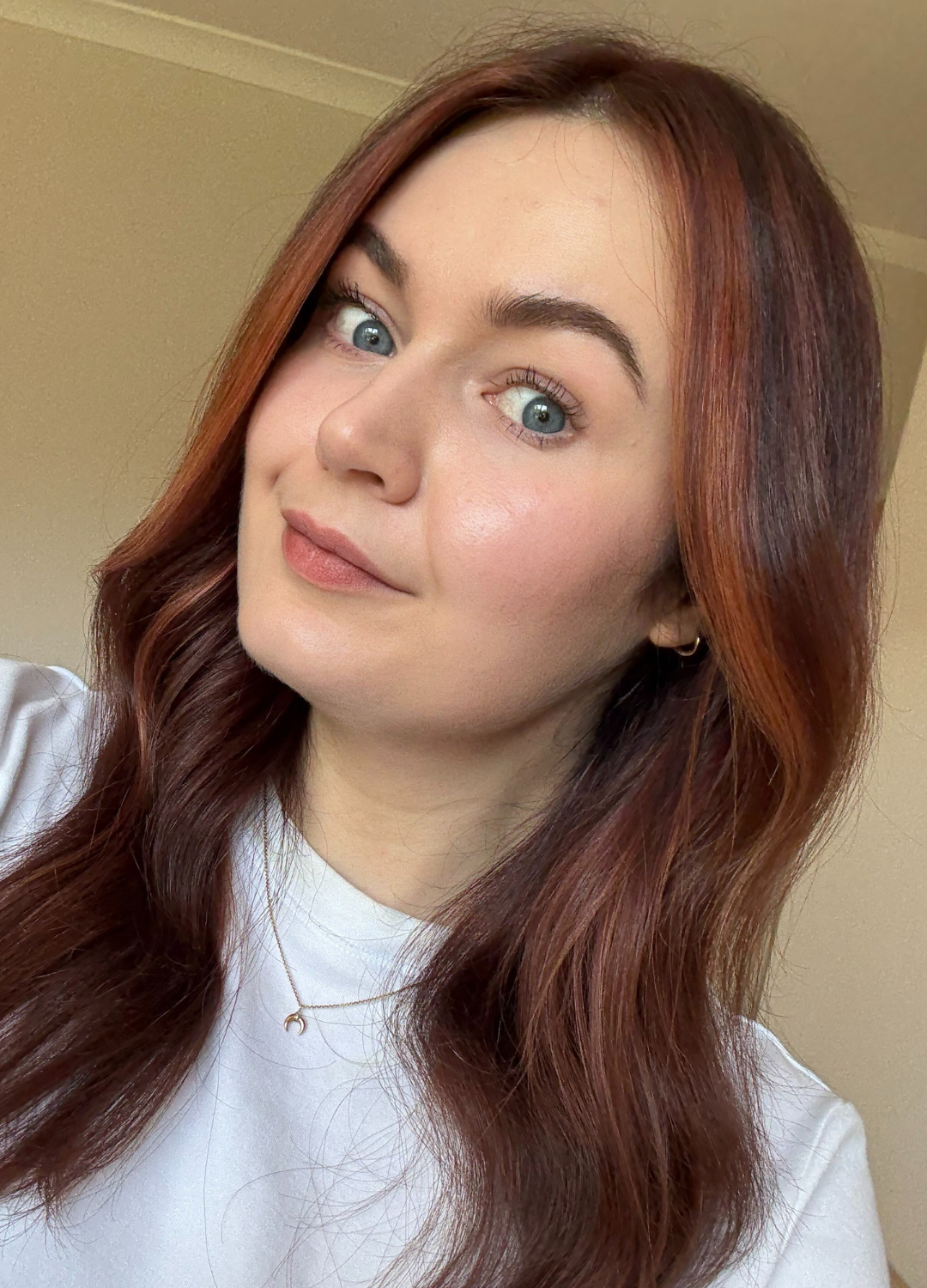 Lucy wearing Rare Beauty Soft Pinch Matte Bouncy Blush