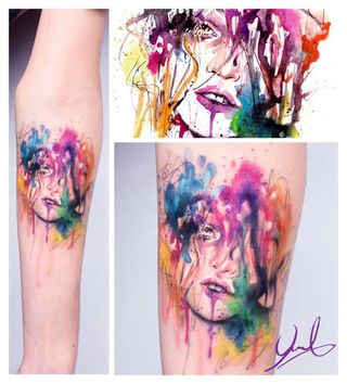 Watercolour tattoo: Candelaria Carballo