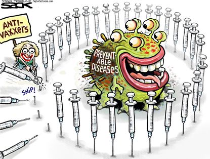 Editorial cartoon U.S. health vaccinations