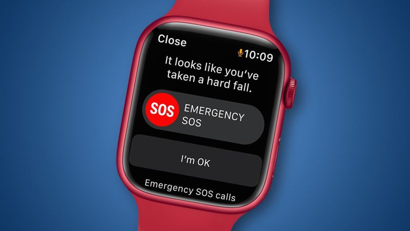 An Apple Watch Series 7 showing a fall detection alert.