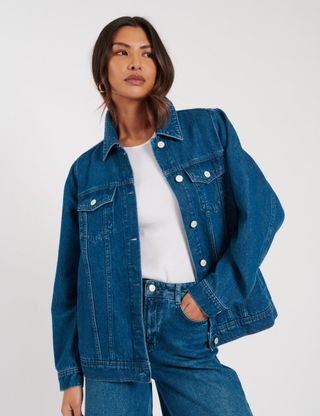 Mid Wash Denim Oversized Jacket