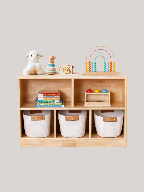 Oook Rubber Wood 5-Compartment Montessori Shelf