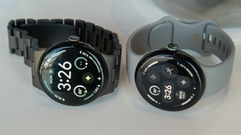 Pixel Watch 4 (left) next to the Pixel Watch 3 (right)