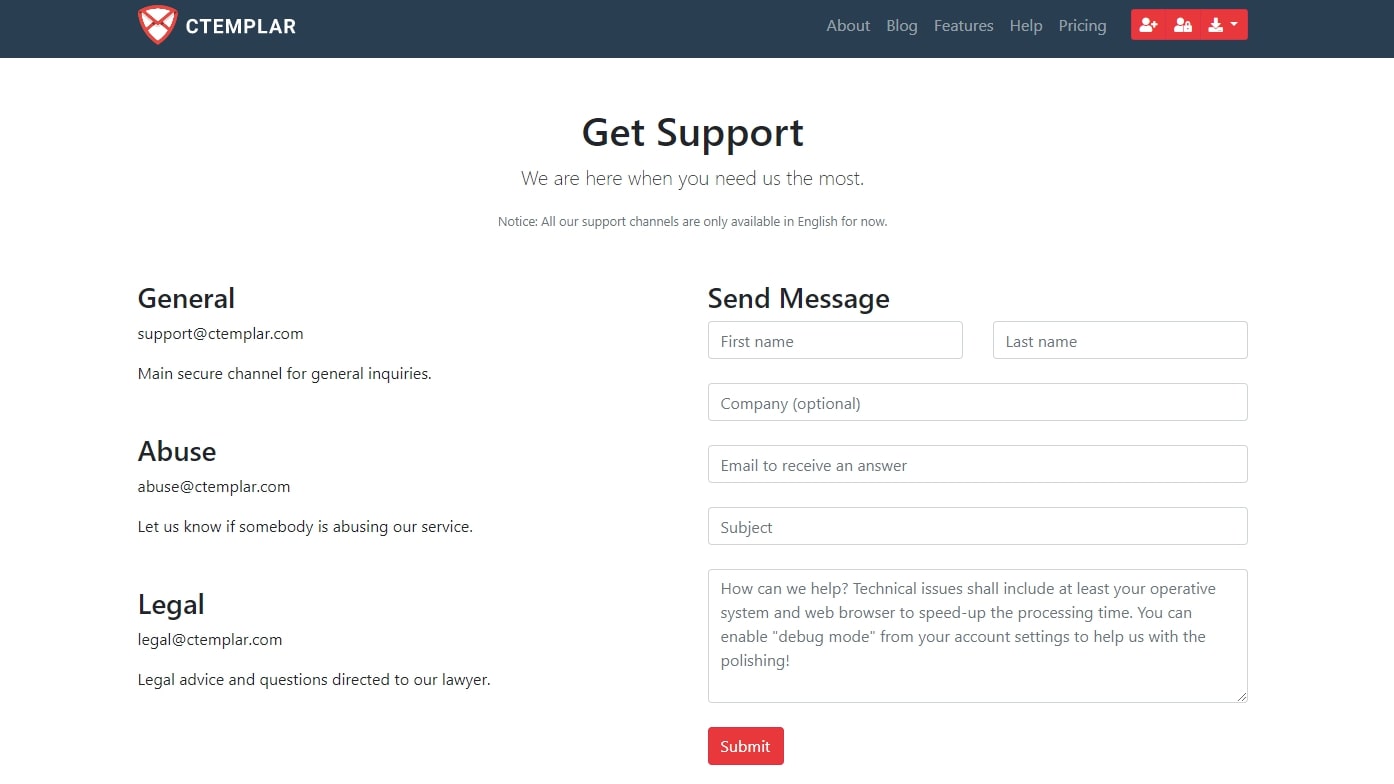 CTemplar secure email review 4