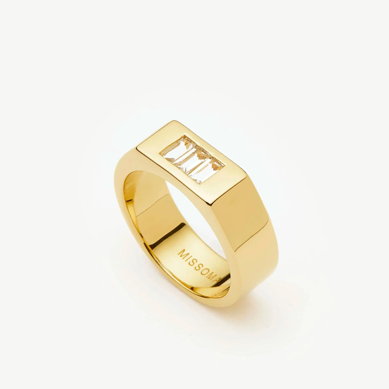 Missoma chunky gold ring with three stones