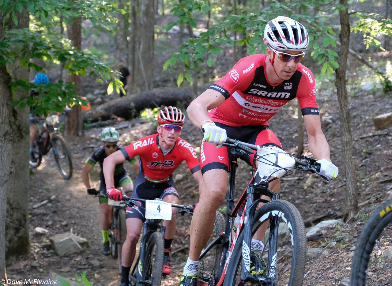 Todd Wells (SRAM-TLD) leading Alex Wild during lap one.