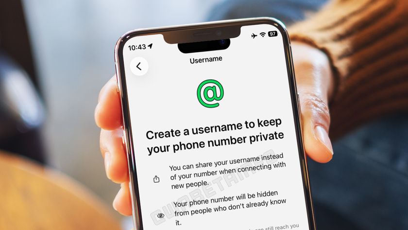 The username screen on WhatsApp