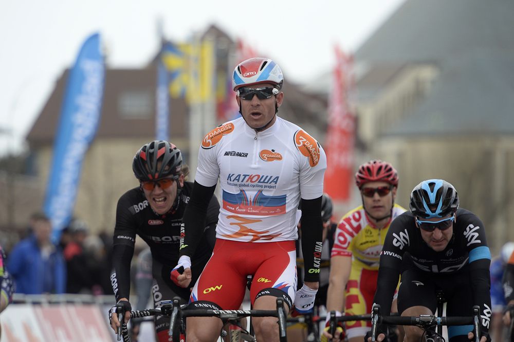 Alexander Kristoff celebrates his win.