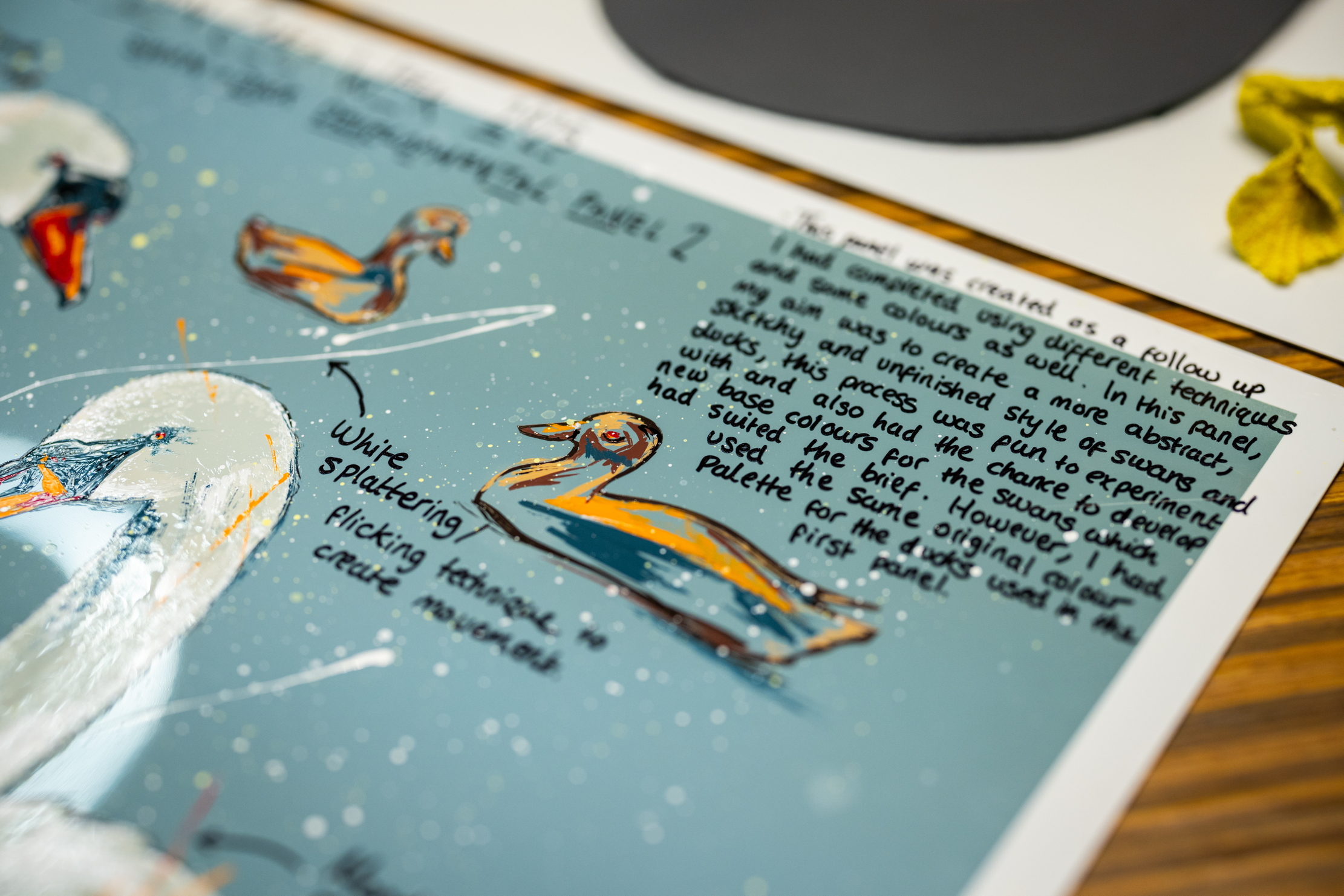 Images of Rolls Royce craftspersons creating a triptych of nature scenes featuring a kingfisher