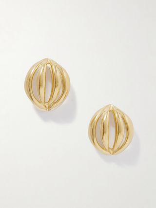 Flower Bud Gold-Plated Earrings