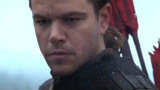 Matt Damon looking out at something off camera in The Great Wall,