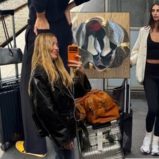a collage of celebrity and influencer imagery featuring the biggest luggage trends of 2026