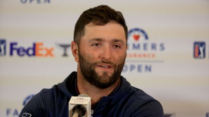 Jon Rahm at a press conference