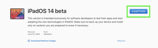 iPadOS 14 developer beta installation step 4