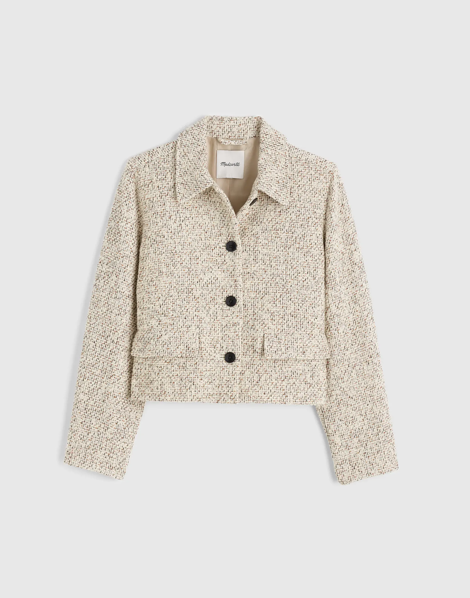 Button-Front Jacket in Bouclé