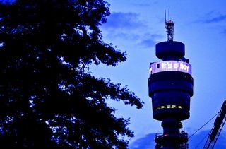 BT Tower in London announcing the birth of the royal baby boy