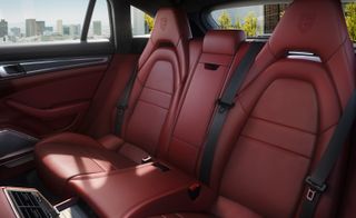 The roomy backseats of the Porsche Panamera Turbo S E-Hybrid Sport Turismo