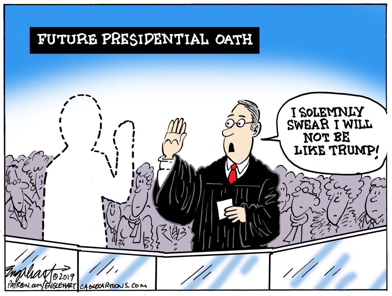 Political Cartoon U.S. Future Presidential Oath