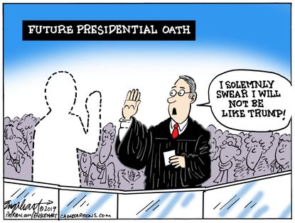 Political Cartoon U.S. Future Presidential Oath