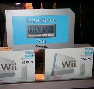 The countdown clock for the West Coast Wii launch at the GameStop/EB Games at Universal CityWalk in Los Angeles.