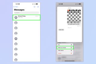 A screenshot showing how to use iOS Messages hidden features