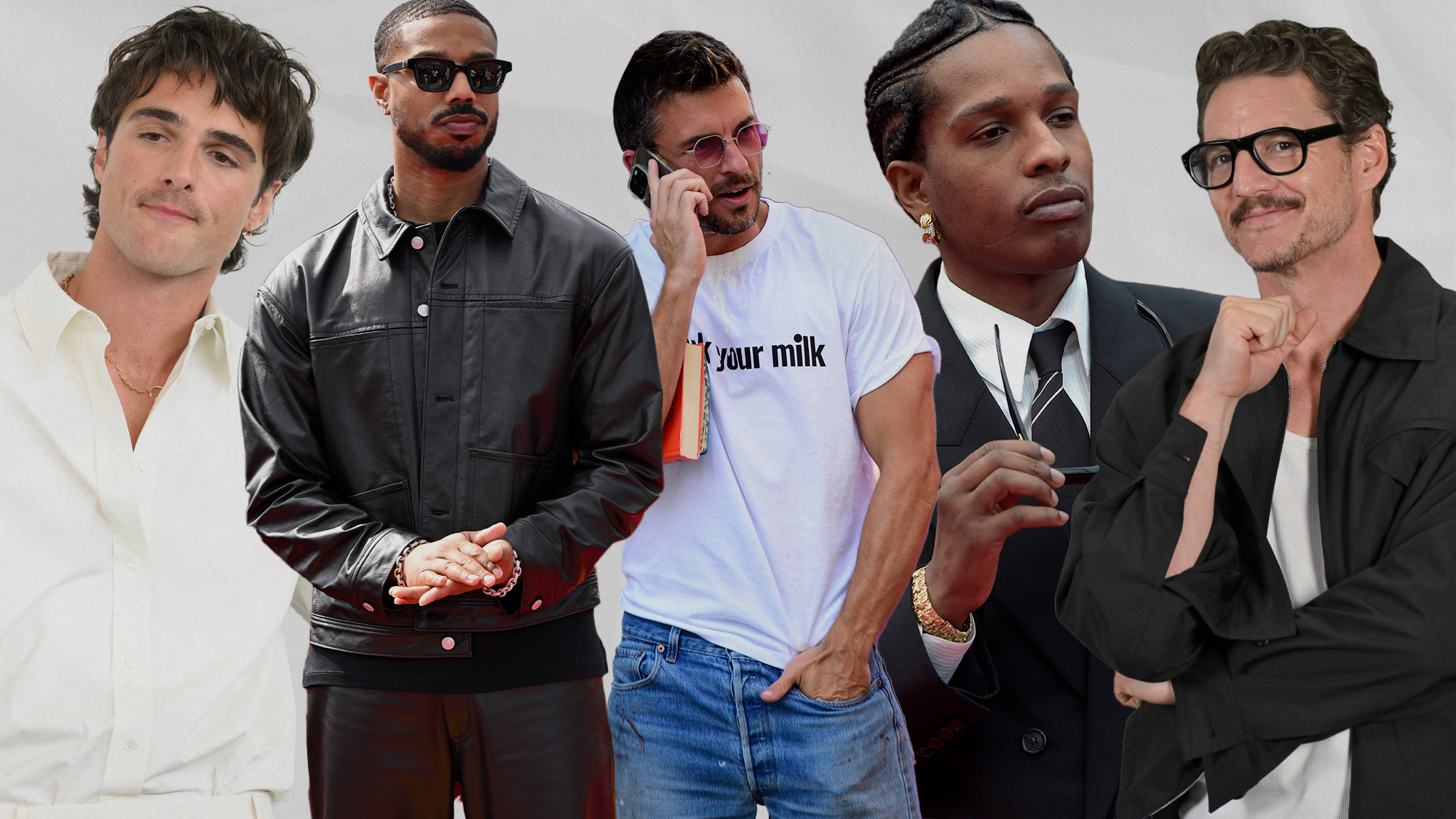 Jacob Elordi, Michael B. Jordan, Jonathan Bailey, ASAP Rocky, and Pedro Pascal