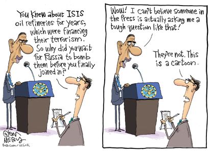 Obama cartoon World ISIS Oil War