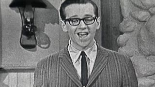 Archival black and white footage of a young George Carlin featured on The Jack Par show, used in the HBO Documentary 'George Carlin's American Dream.'