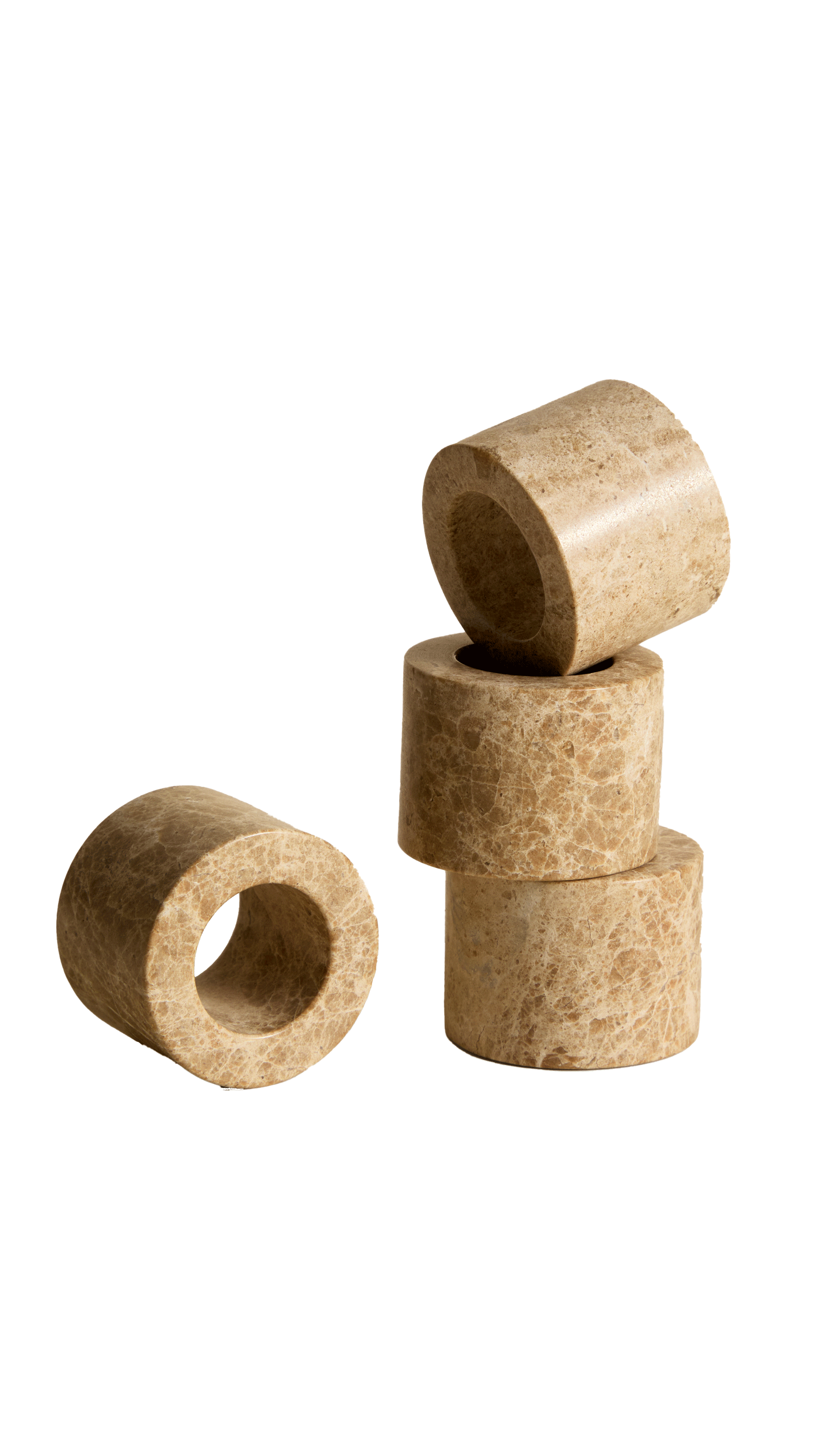 Set of 4 Stone Napkin Rings