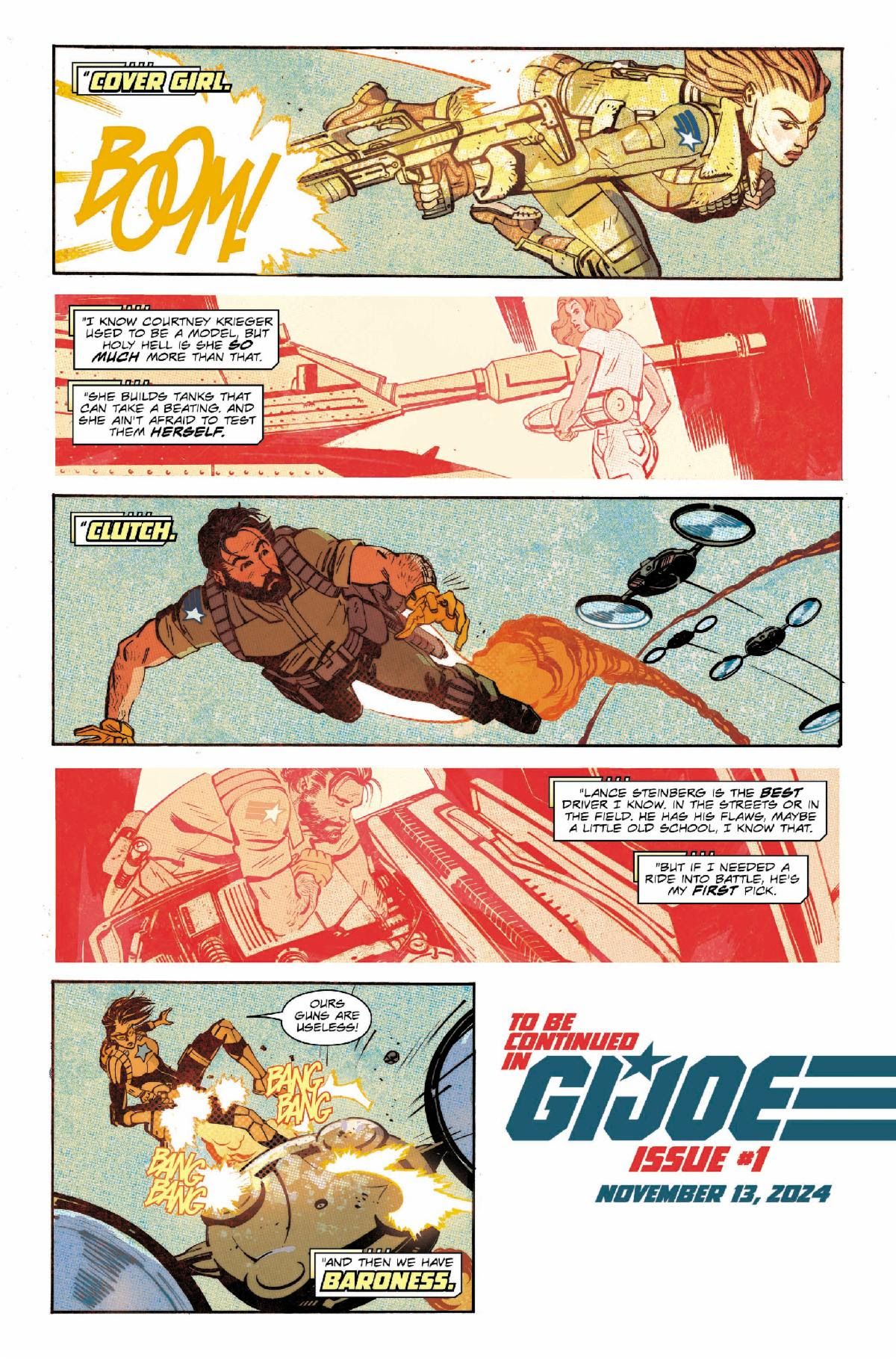 Preview art pages from G.I. Joe #1.