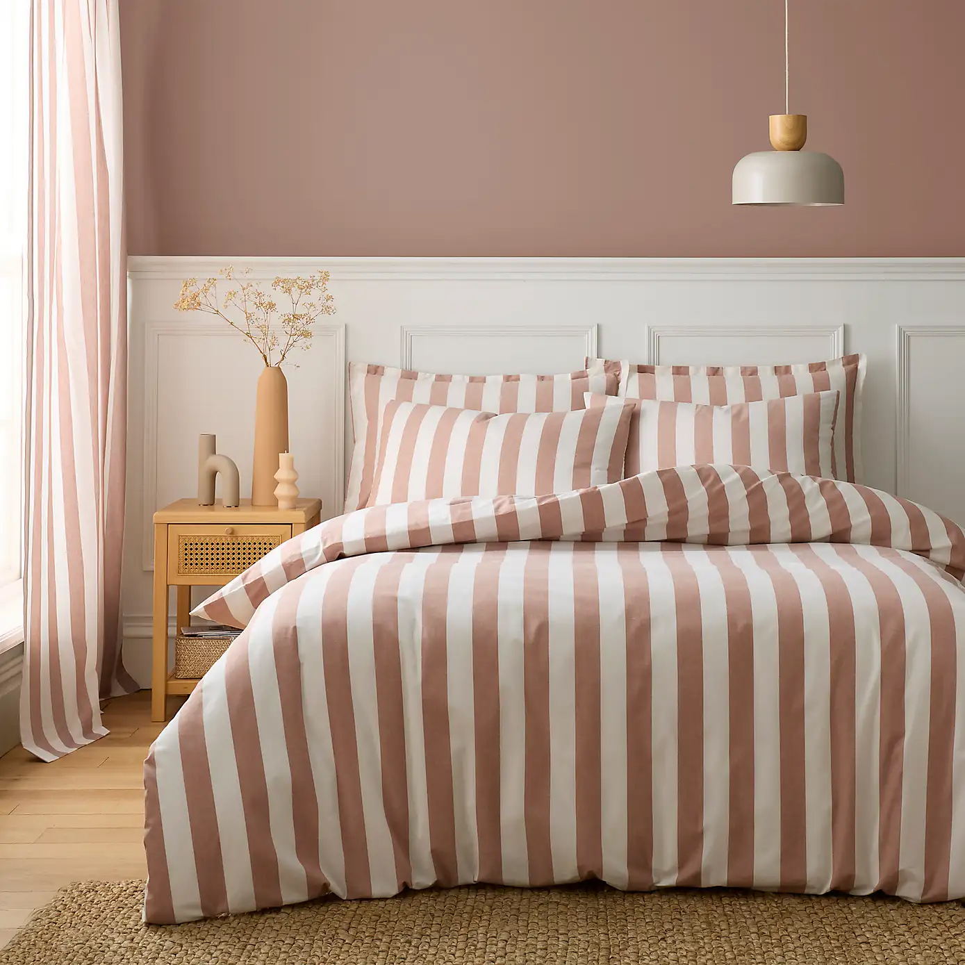 Dunelm, Beatrice Woven Stripe 100% Cotton Duvet Cover &amp;amp; Pillowcase Set